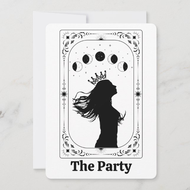 Anpassad Tarot Mystisk Celestial Mån Magisk Whimsy Inbjudningar (Framsida)