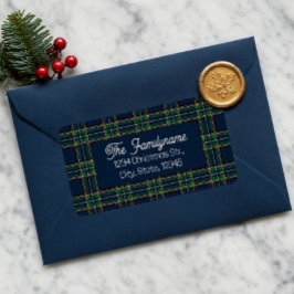 Anpassad Tartan Plaid Jul Returadress Adressetikett