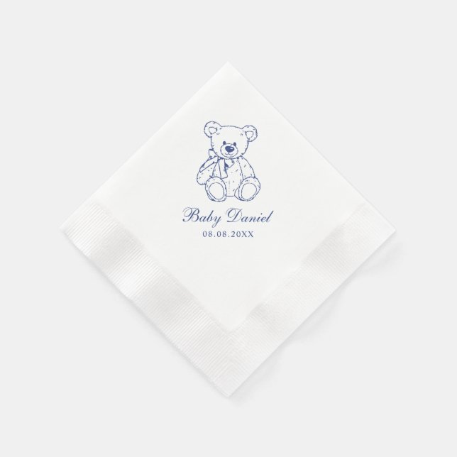 Anpassad Teddybjörn Bebisdopp Pappersservett (Hörn)