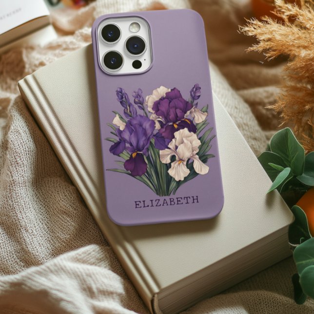 Anpassad telefonfodral med violetta bukettblommor  (floral gift for mom, floral gift for grandma, bridesmaid gift for her, bridal shower gift, mom gift)
