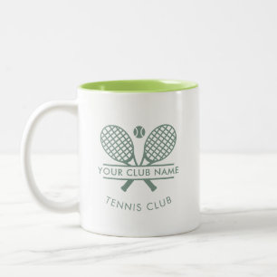 Anpassad tennis country club namn racket motiv Två-Tonad mugg
