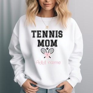 Anpassad Tennis Mamma med Rosa Slinga & Racketer T Shirt