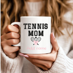 Anpassad tennisamma med rosa slinga & racketar kaffemugg