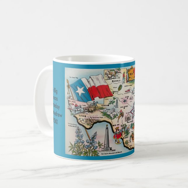 Anpassad Texas-karta-mugg Kaffemugg (Framsida vänster)