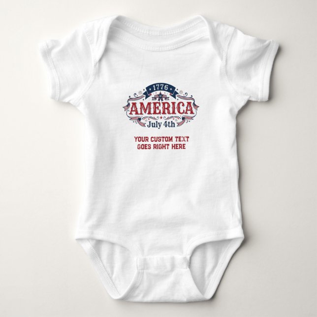 Anpassad text 4 juli 1776  t shirt (Framsida)