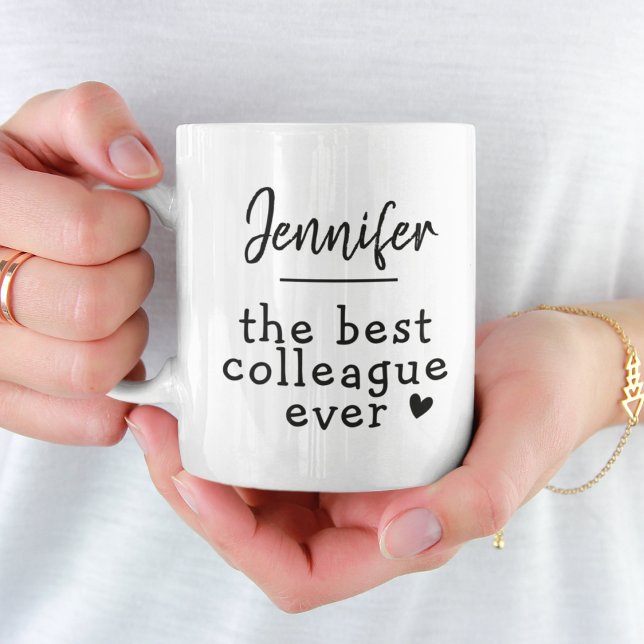 Anpassad Text Arbete Kompis Kollega Minimalistisk Kaffemugg (Skapare uppladdad)