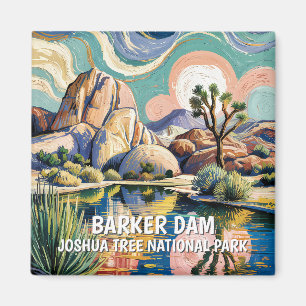 Anpassad text Barker Dam Joshua Tree Van Gogh Öken Magnet