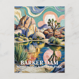 Anpassad text Barker Dam Joshua Tree Van Gogh Öken Vykort