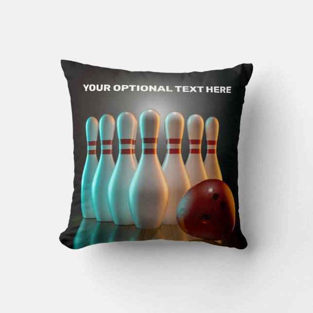 Anpassad text bowling strike kudde (Framsida)