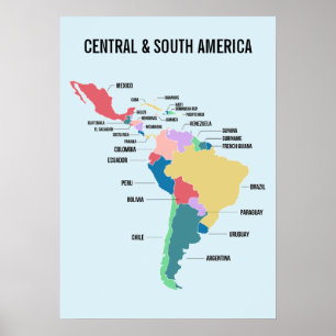 Anpassad text Central- och Sydamerika Poster