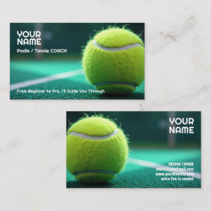🎾Anpassad text, Court Cred Padel- eller Tennisträ Visitkort
