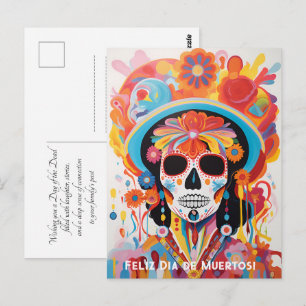 Anpassad text Dia de Muertos La Calavera Catrina Vykort