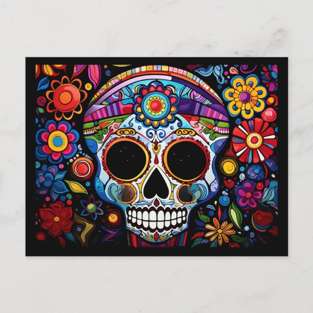 Anpassad text 💀 Día de Muertos Vykort (Framsida)