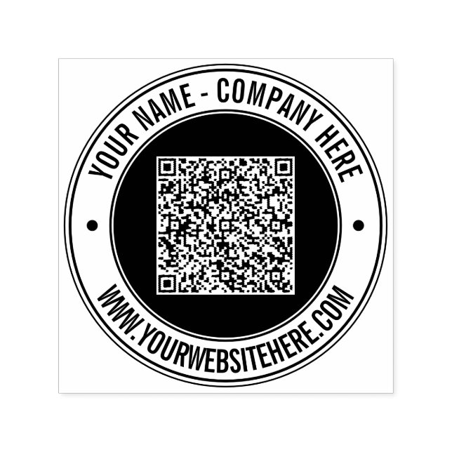 Anpassad text Din QR-kod Färg Rund stämpel Exempel (Design)