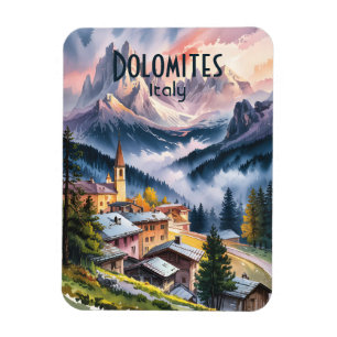 Anpassad text Dolomiterna Alperna Italien Resa akv Magnet