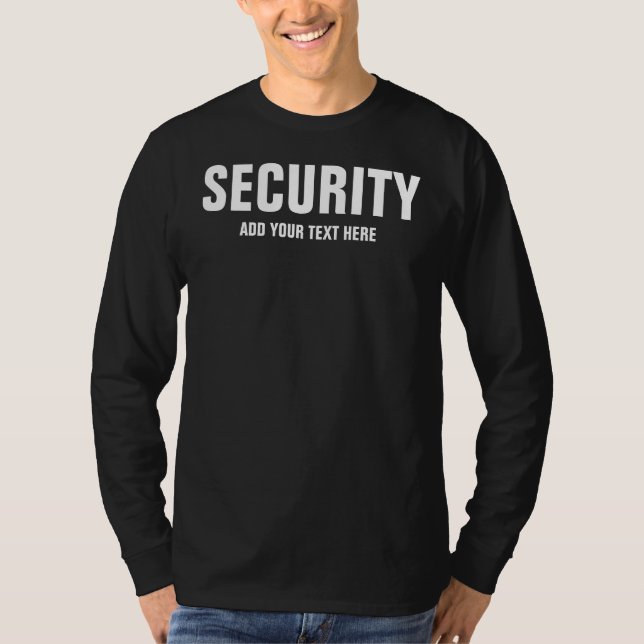 Anpassad Text Dubbelsidig Tryck Herr Säkerhet Svar T Shirt (Framsida)