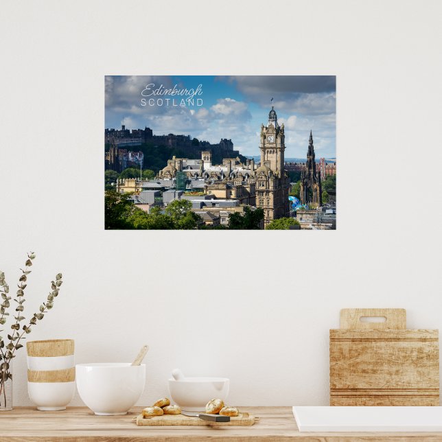 Anpassad text Edinburgh Skottland Poster (Kök)