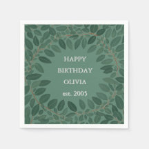 Anpassad text eukalyptus ram servett – grön