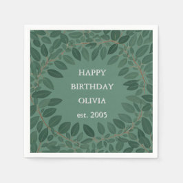 Anpassad text eukalyptus ram servett – grön