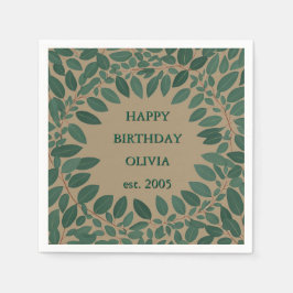 Anpassad text eukalyptus ram servett – mokka brun