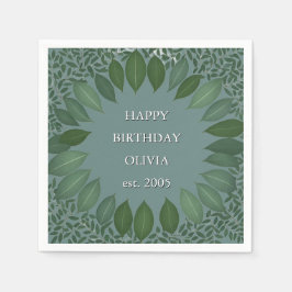 Anpassad text eukalyptus ram servett – mörkblå