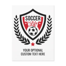 Anpassad text & färg Fotboll Logotyp vykort