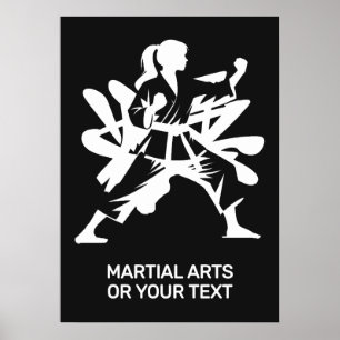 Anpassad text & färg kampsport poster