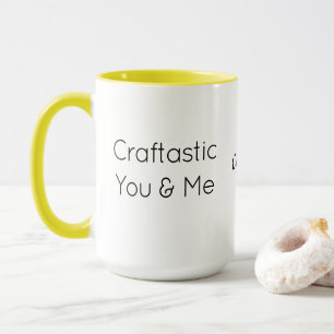 Anpassad text, färgrik Craftastic You & Me Combo Mugg