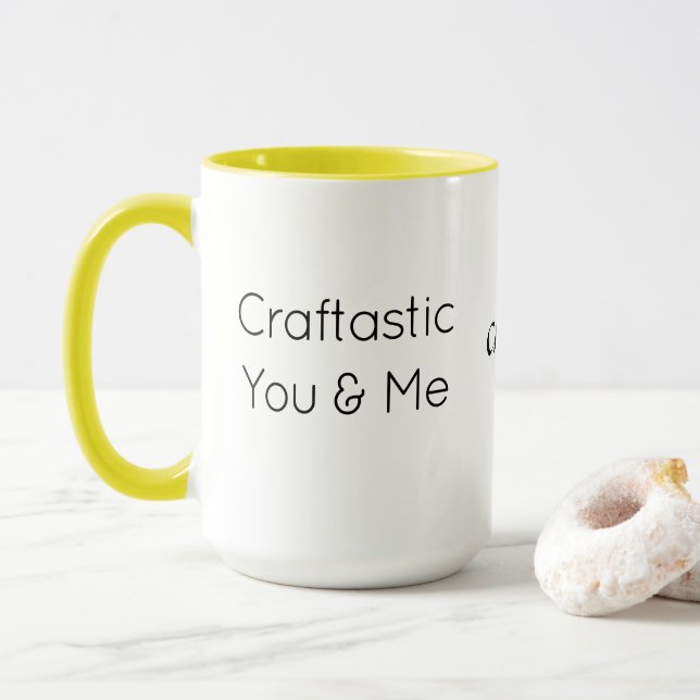 Anpassad text, färgrik Craftastic You & Me Combo Mugg (Med munk)