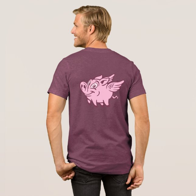 Anpassad text Flygande grisar T Shirt (Baksida full)