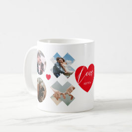 Anpassad text för modernt xoxo Photo kärlek-hjärta Kaffemugg
