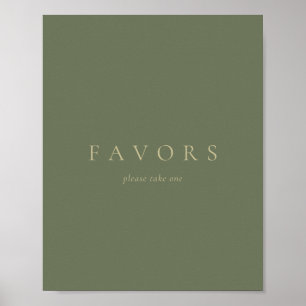 Anpassad text för Simple Gold Sage Green Poster