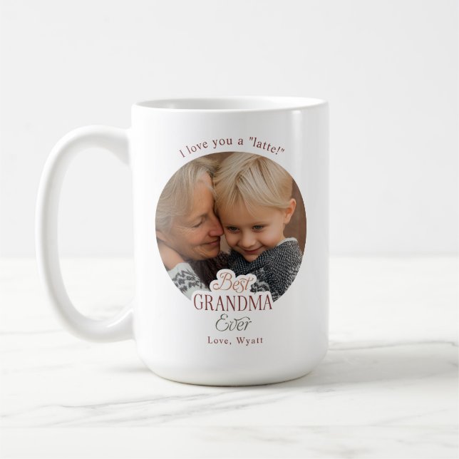 Anpassad Text Foto Bästa Mormor Någonsin Kaffemugg (Vänster)