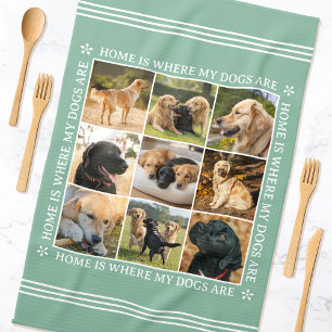 Anpassad Text Foto Collage Husdjur Hund Kärlek Mju Kökshandduk