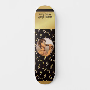 Anpassad text + foto k-pop fan falskt guld mini skateboard bräda 18,5 cm