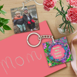 Anpassad text Foto Söt Rosa Blommigt Mamma