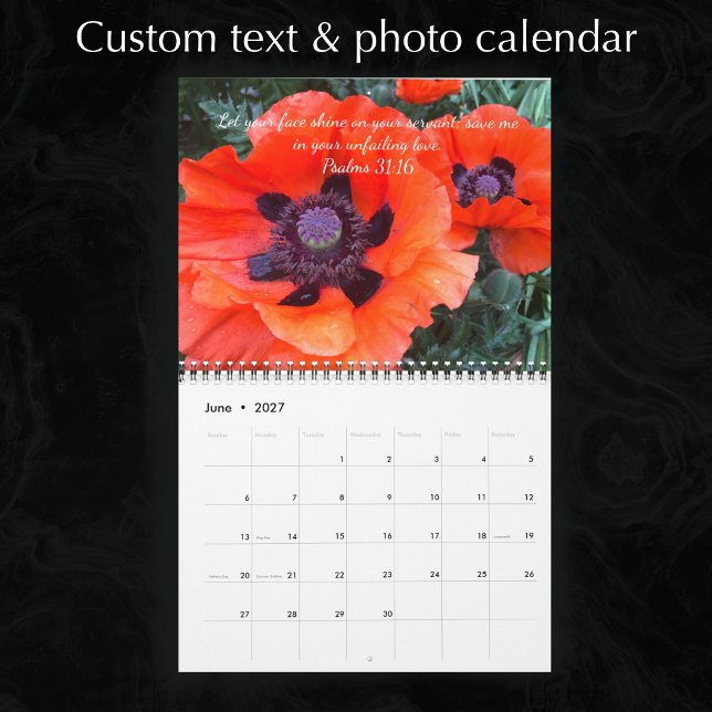 Anpassad text & foton Inspiration Bibelns vers Kalender (Add your custom text and photos to my calendar template or keep my original nature photographs.
)