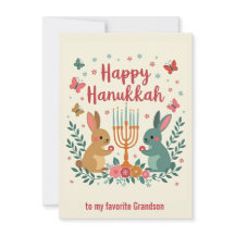 Anpassad text Glad Hanukkah Kanin Menorah