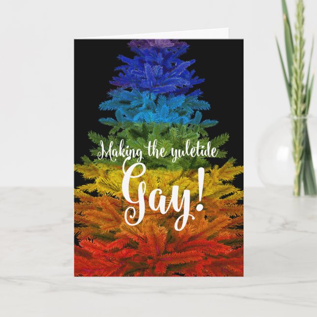 Anpassad text "Gör julen gay!" Helgkort (Framsida)