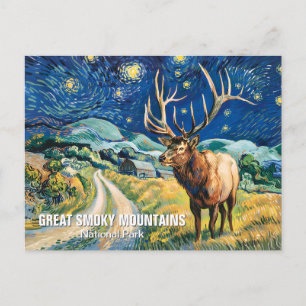 Anpassad text Great Smoky Mountains Elk Van Gogh A Vykort