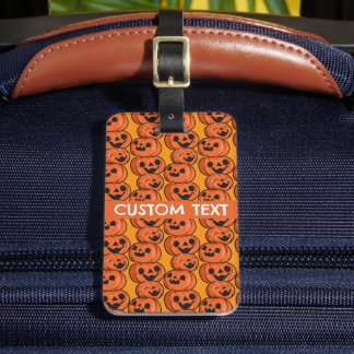 Anpassad text Halloween Glada pumpor Personlig Bagagebricka
