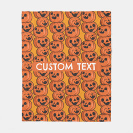 Anpassad text Halloween Glada pumpor Personlig Fleecefilt