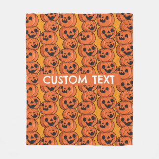 Anpassad text Halloween Glada pumpor Personlig Fleecefilt