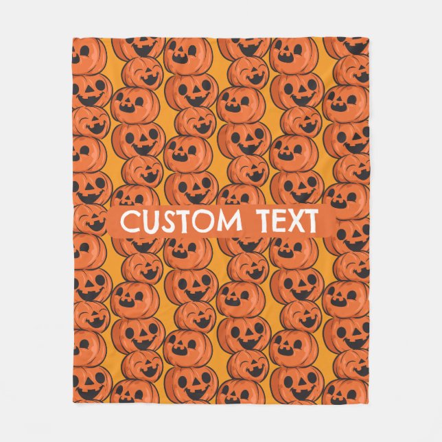 Anpassad text Halloween Glada pumpor Personlig Fleecefilt (Framsidan)