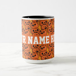 Anpassad text Halloween Glada pumpor Personlig Mugg