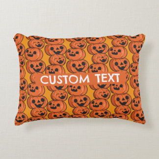 Anpassad text Halloween Glada pumpor Personlig Prydnadskudde