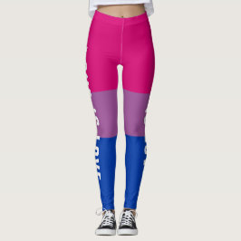 Anpassad text HBT regnbåge Bisexuell Pride Flagga Leggings