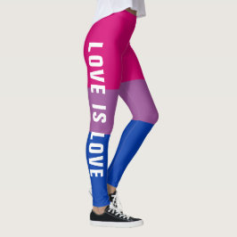 Anpassad text HBT regnbåge Bisexuell Pride Flagga Leggings