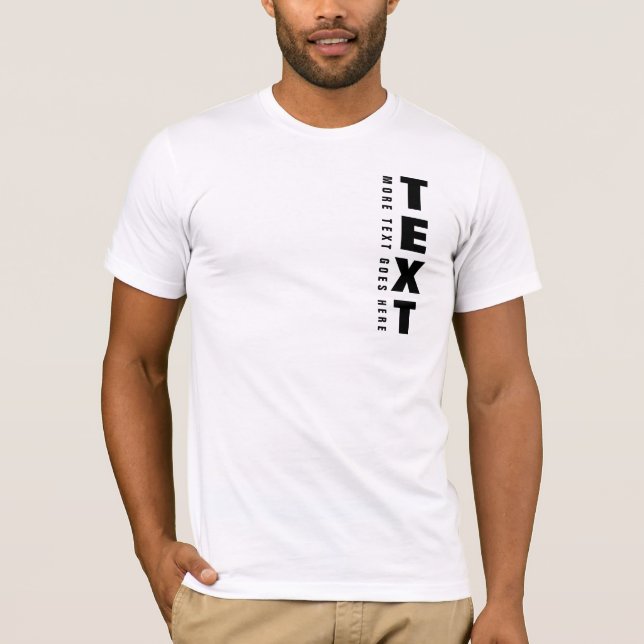 Anpassad Text Herr Kortärmad Modern Mall T Shirt (Framsida)