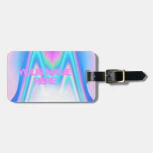 Anpassad text Holografisk Iridescent Bagagebricka